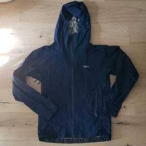 Patagonia Mens Windbreaker Rain Shell Jacket Navy Blue Size Small